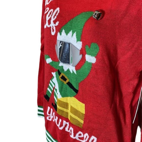 Tipsy elves womens go elf yourself ugly Christmas sweater new small funny - Picture 2 of 5